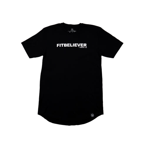 FitBeliever Swoop Tee (Black) - Lifting Hope