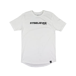 FitBeliever Swoop Tee (White) - Lifting Hope