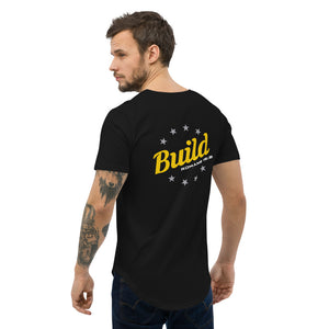 Men's Build Curved Hem T-Shirt Black - Lifting Hope